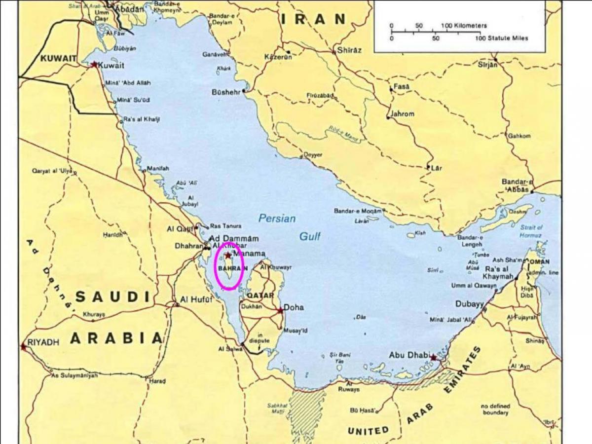 χάρτης του Μπαχρέιν νησί 